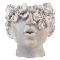 Artikel Pflanztopf Büste mit Gesicht aus Kunststein in Betonoptik H14cm Grau
