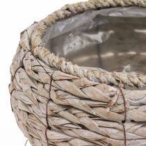 Pflanzkorb Pflanztopf Rund Weiß Gewaschen Ø22cm H13cm