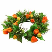 Artikel Physalis Kranz künstlich Orange, Grün Ø28cm Herbstdeko