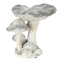 Artikel Pilz-Deko aus Steinguss Grau-Weiß, 21,5×18×22 cm, für Innen- und Außendekoration