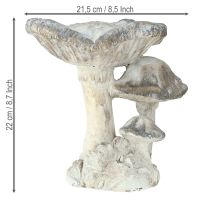 Artikel Pilz-Deko aus Steinguss Grau-Weiß, 21,5×18×22 cm, für Innen- und Außendekoration
