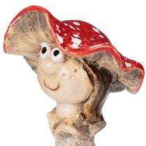 Artikel Pilz-Stecker Dekofigur Mädchen und Junge Fliegenpilz mit Gesicht aus Keramik 13 cm 2er Set