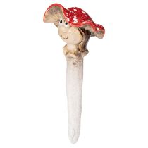 Artikel Pilz-Stecker Dekofigur Mädchen und Junge Fliegenpilz mit Gesicht aus Keramik 13 cm 2er Set