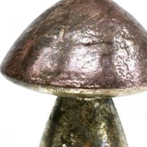Deko Pilze Rosa Herbstdekoration Metall Ø9cm H13,5cm 2St