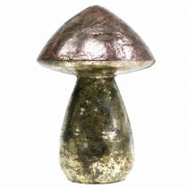 Artikel Glaspilze Rosa mit Vintage-Effekt Ø9cm H13,5cm 2 Stück - Herbstdekoration