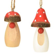 Artikel Pilz zum Hängen Holz Weiß, Braun Sortiert 6,5/8cm 8 St