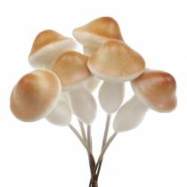 Pilze am Draht Natur 2cm 48St