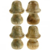 Pilz Mangoholz Natur Holzpilz Herbstdeko Ø5cm H7,5cm 6St