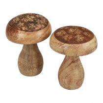 Holzpilze Deko Pilze Holz Natur Herbstdeko Ø10cm H12cm 2St