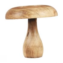 Artikel Holz-Deko-Pilz mit Blattmuster, Ø 15 cm, H 14,5 cm, Natur