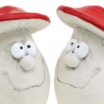 Artikel Deko-Pilze aus Beton, Set mit 2 Fliegenpilzen, rot-weiß, H10cm B12,5cm, für Innenbereich
