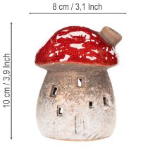 Artikel Pilzhaus Lichthäuschen aus Keramik 10 cm Rot-Weiß 2 Stück