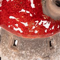 Artikel Pilzhaus Lichthäuschen aus Keramik 10 cm Rot-Weiß 2 Stück