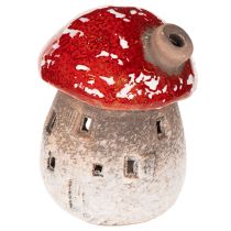 Artikel Pilzhaus Lichthäuschen aus Keramik 10 cm Rot-Weiß 2 Stück