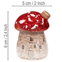 Artikel ProductName Pilzhaus Miniatur-Dekoration 6 cm Keramik rot-weiß 2 Stück