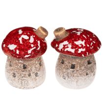 Artikel ProductName Pilzhaus Miniatur-Dekoration 6 cm Keramik rot-weiß 2 Stück