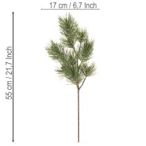 Artikel Künstlicher Kiefernzweig 55cm grün 3er-Set für Dekoration