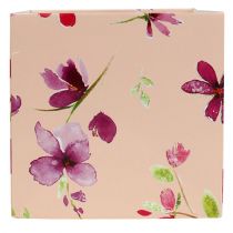Papiertasche 12cm x 12cm Rosa mit Muster 8St