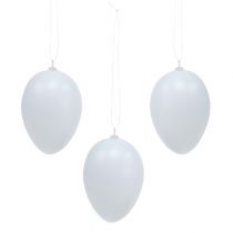 Plastik Ei zum Hängen 6cm Weiß 12St