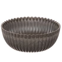 Artikel Runde Dekoschale aus Kunststoff geriffelt anthrazit Ø 15 cm 2er-Set
