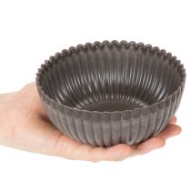 Artikel Runde Dekoschale aus Kunststoff geriffelt anthrazit Ø 15 cm 2er-Set