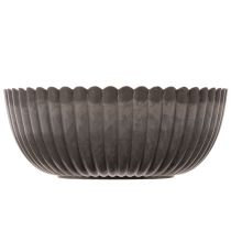 Artikel Runde Dekoschale aus Kunststoff geriffelt anthrazit Ø 15 cm 2er-Set