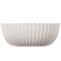 Artikel Runde Dekoschale mit geriffelter Oberfläche in Weiß aus Kunststoff, Ø 15 cm, 2 Stück