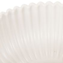 Artikel Runde Dekoschale mit geriffelter Oberfläche in Weiß aus Kunststoff, Ø 15 cm, 2 Stück