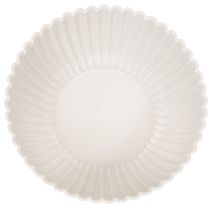 Artikel Runde Dekoschale mit geriffelter Oberfläche in Weiß aus Kunststoff, Ø 15 cm, 2 Stück