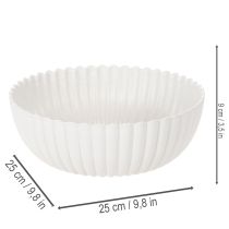 Artikel Schale Dekoschale geriffelt Kunststoff 25cm Weiß