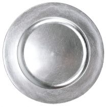 Plastikteller 25cm Silber mit Blattsilber-Effekt