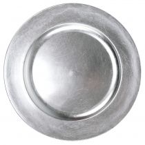Kunststoffteller Silber Ø33cm mit Glasureffekt