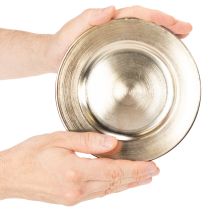 Artikel Kleiner runder Dekoteller aus Metall 17 cm gold glänzend im 6er-Set