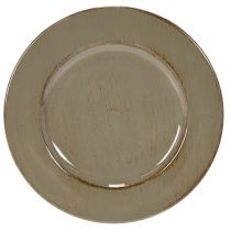 Artikel Kleine Dekoteller Kunststoff 17cm dunkelgrün-braun 6er-Set