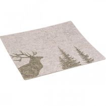 Platzset Weihnachten Tischdeko Braun Filz 45×35cm 4St
