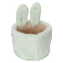 Artikel Aufbewahrungskorb Hase aus Plüsch, 18 cm, Rosa und Grün, 2er-Set