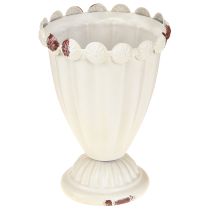 Pokalvase Metall Deko Pokal Creme Braun Ø9cm H13cm