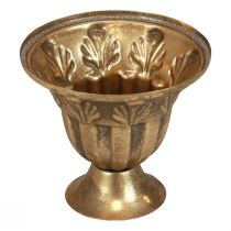 Pokalvase Deko Pokal Metall Gold Antik Optik Ø13cm H11,5cm