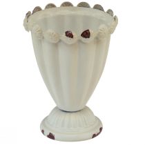 Artikel Pokalvase Metall Deko Pokal Creme Braun Ø9cm H13cm