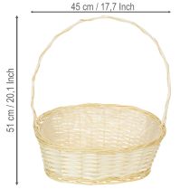 Artikel Weidenkorb mit Henkel 44cm x 36cm Natur mit Folie