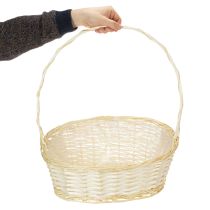 Artikel Weidenkorb mit Henkel 44cm x 36cm Natur mit Folie