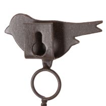 Artikel Metall Bandhalter Vogel im Rost-Look mit Jutekordel, 19 cm