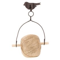 Artikel Metall Bandhalter Vogel im Rost-Look mit Jutekordel, 19 cm