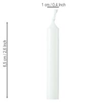 Artikel Puppenkerzen Weiß Paraffin 10mm Ø 65mm Länge Innenbereich 50 Stück