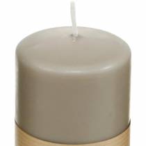 Artikel Stumpenkerze Braun 90x60mm Naturwachs nachhaltig Stearin Raps