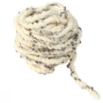 Artikel RAW Kordel Schafwolle und Jute Wollkordel Filz Weiß Grau 10m