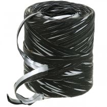 Artikel Raffia Band Schwarz Silber Geschenkband Dekoband 200m