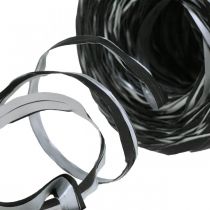 Artikel Raffia-Band Kunststoff Schwarz Silber 200m 10–15mm Dekoration Geschenkband