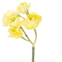 Artikel Kunstblume Ranunkelstrauß Gelb 32 cm aus Polyester für Wohnraumdekoration
