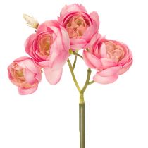 Artikel Künstlicher Ranunkelstrauß aus Polyester, Rosa, Höhe 32 cm, 5 Stiele